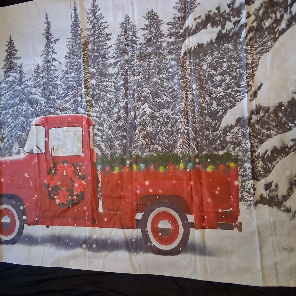 Red Truck Winter Banner